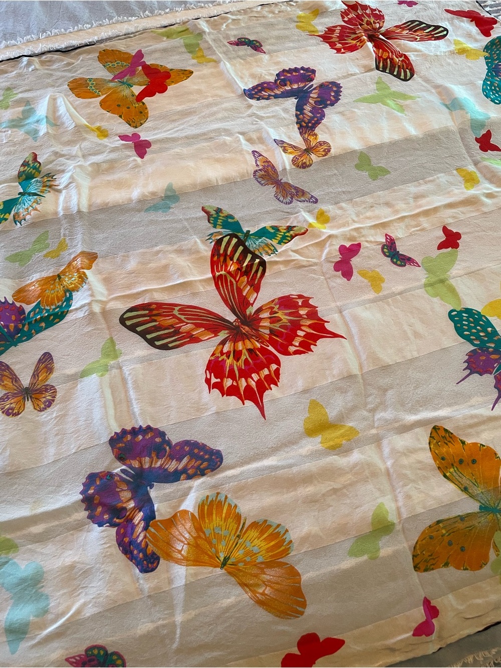 Chopard Multicolor Butterfly Print Bedding - White Base